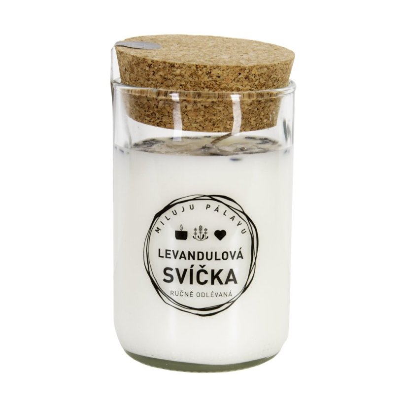 SVÍČKA LEVANDULOVÁ VE VINNÉM SKLE