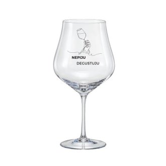 SKLENICE NA VÍNO S NÁPISEM “NEPIJU, DEGUSTUJU”