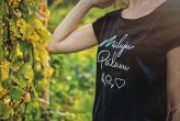 ČERNÉ DÁMSKÉ TRIČKO S KRÁTKÝM RUKÁVEM S ORIGINÁLNÍM NÁPISEM MILUJU PÁLAVU - Velikost: XL