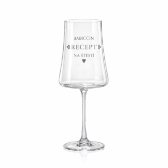 SKLENICE NA VÍNO  “BABIČČIN RECEPT NA ŠTĚSTÍ”