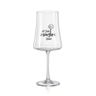 SKLENICE NA VÍNO  “AŤ ŽIJE SINGLE ŽIVOT”