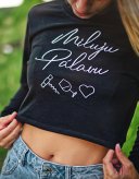 DÁMSKÁ MIKINA CROP S LOGEM MILUJU PÁLAVU