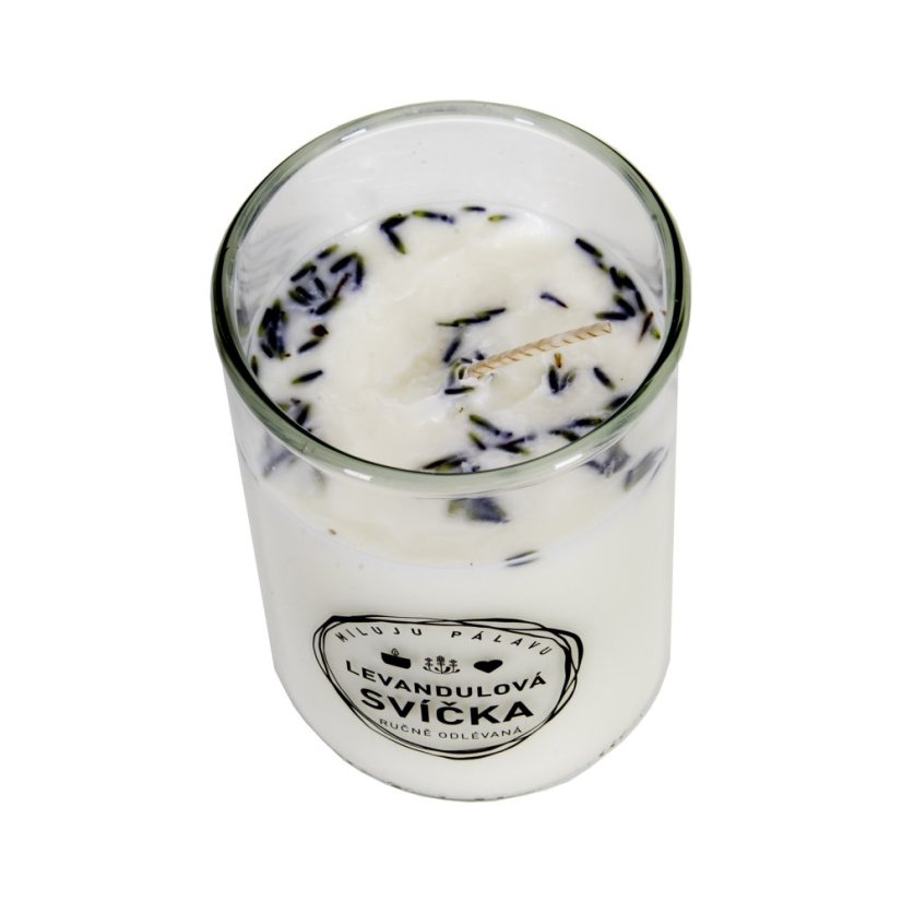 SVÍČKA LEVANDULOVÁ VE VINNÉM SKLE