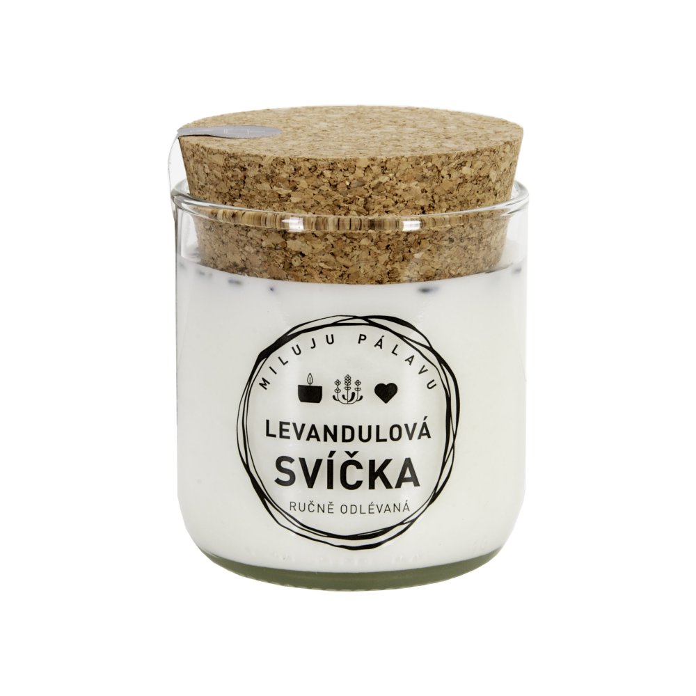 SVÍČKA LEVANDULOVÁ VE VINNÉM SKLE