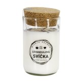 SVÍČKA LEVANDULOVÁ VE VINNÉM SKLE