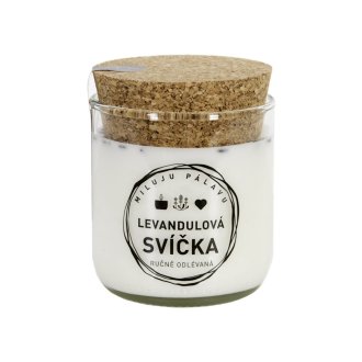 SVÍČKA LEVANDULOVÁ VE VINNÉM SKLE