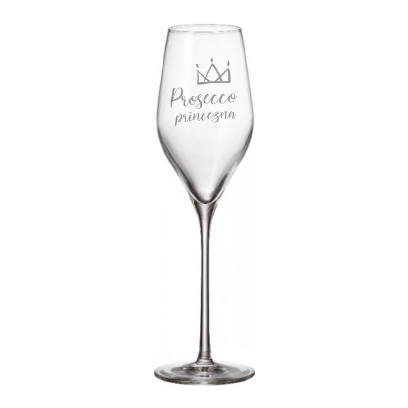 SKLENICE NA SEKT S NÁPISEM “PROSECCO PRINCEZNA”