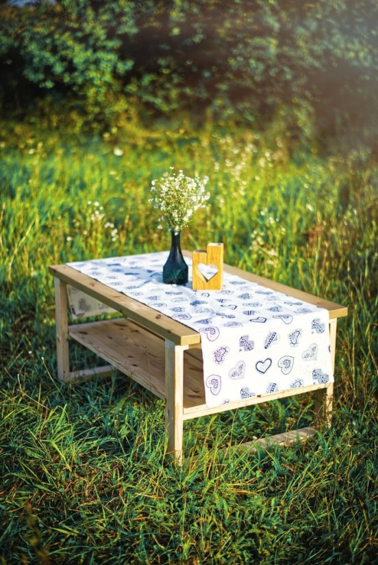 Folklorní ubrus - Varianta: Květy ginkga