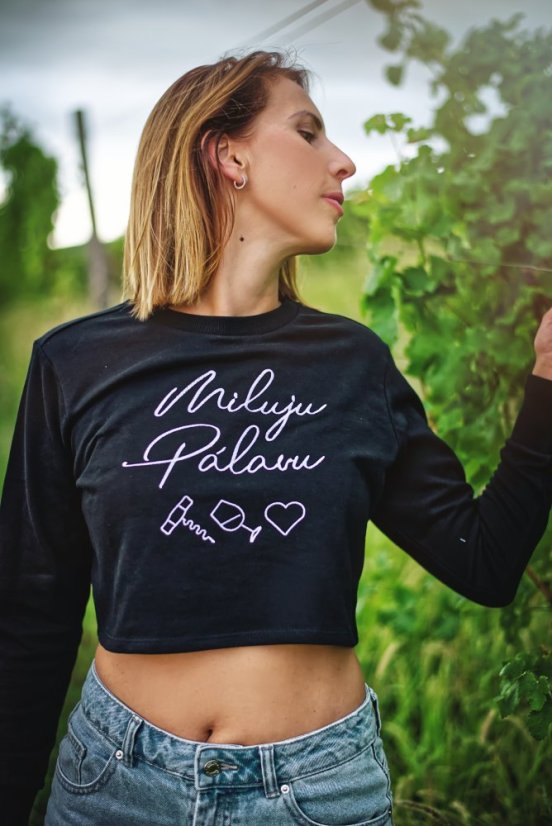 MIKINA CROP MILUJU PÁLAVU